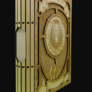 Mystical Tome: Dragon Engraved Wooden Dice Storage Box