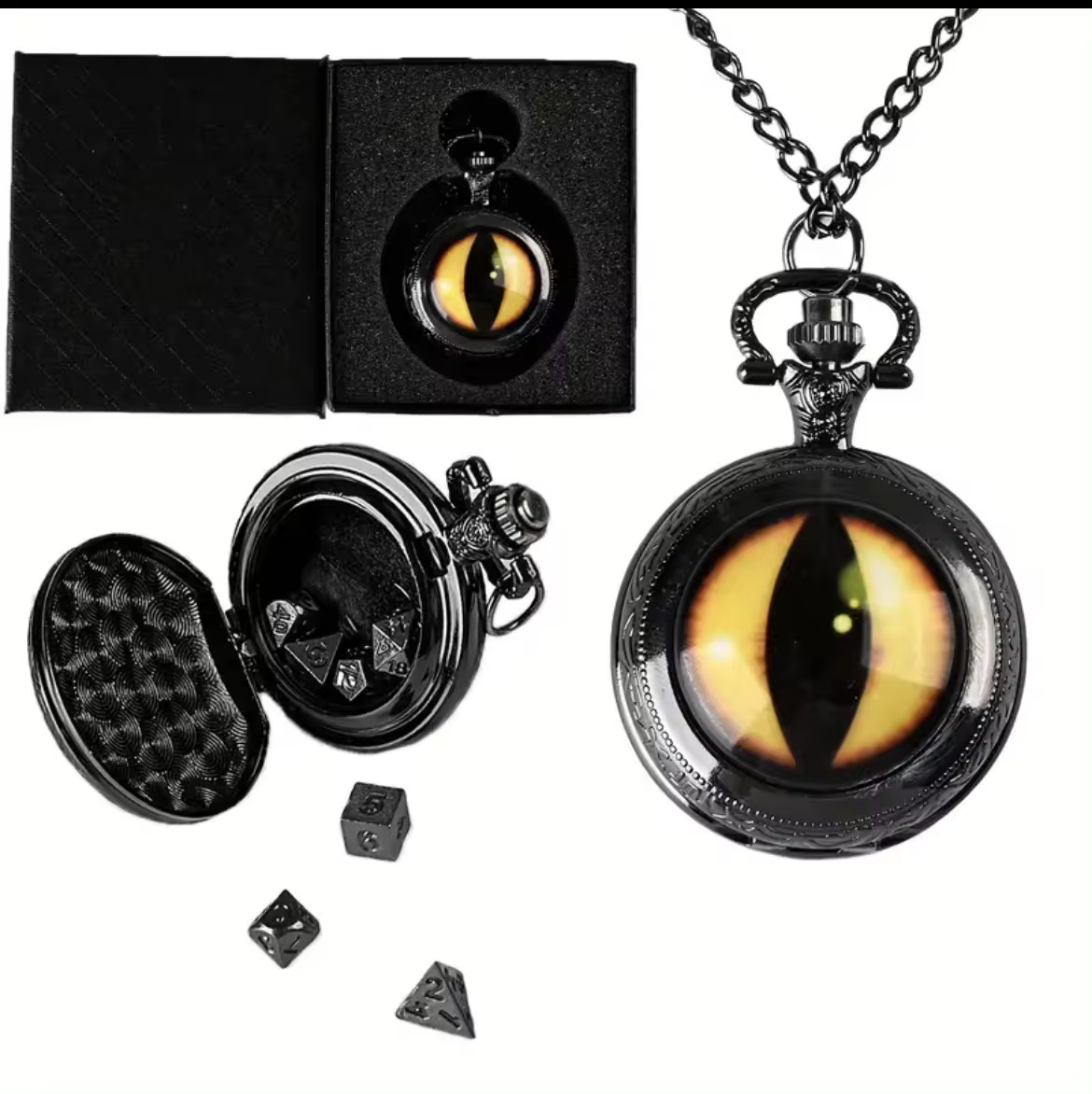 Golden Dragon Eye Talisman with Mini Metal Dice - Image 2