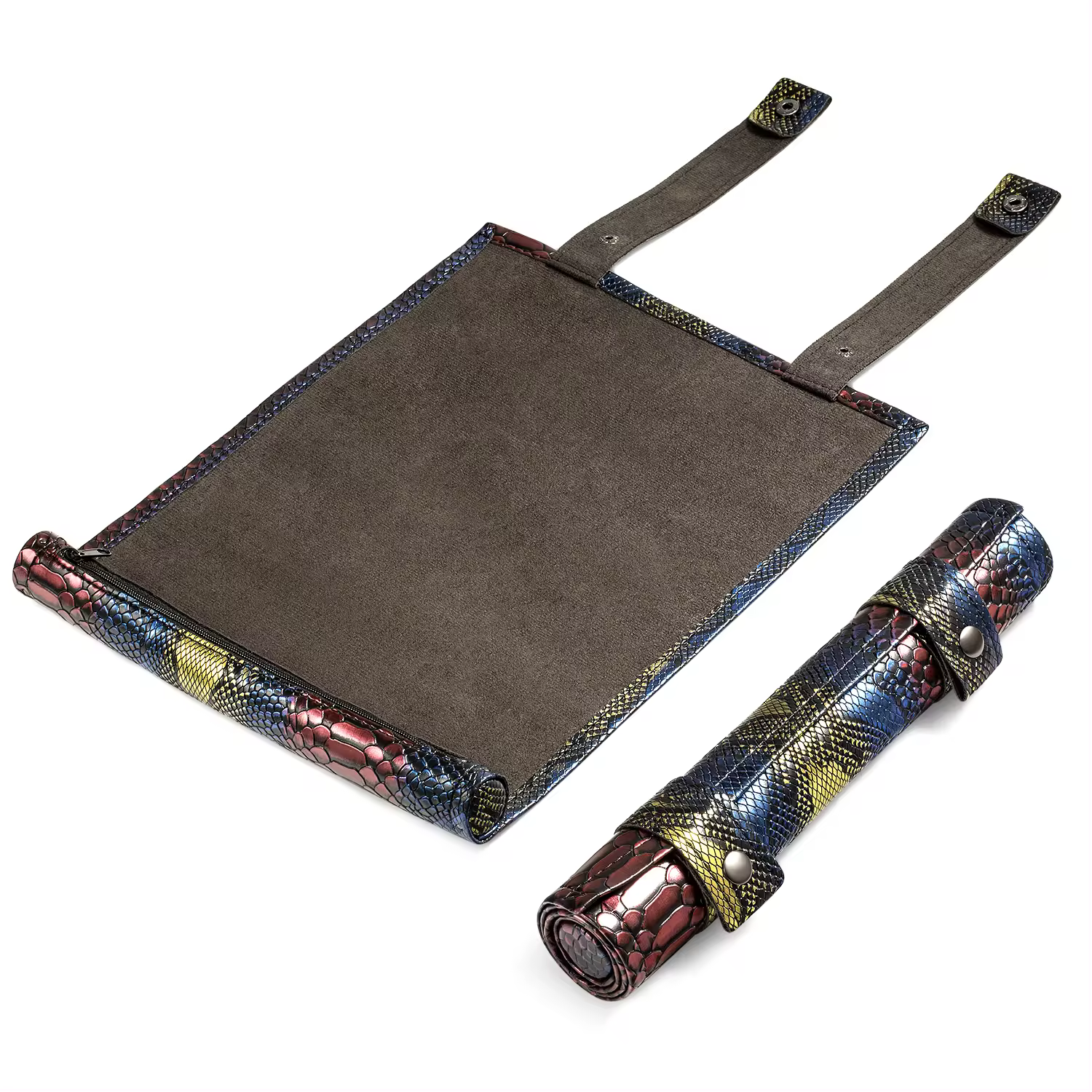 PU Leather Dice Roll Mat (Brown/Grey Mat)