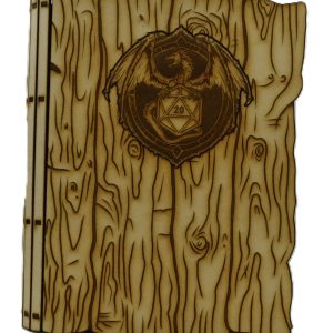 D20 Dragon Tome: Engraved Wooden Dice Storage Box